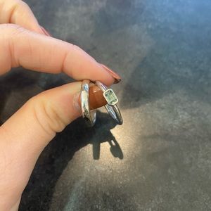 Lika Behar Silver & Green Sapphire Ring Set